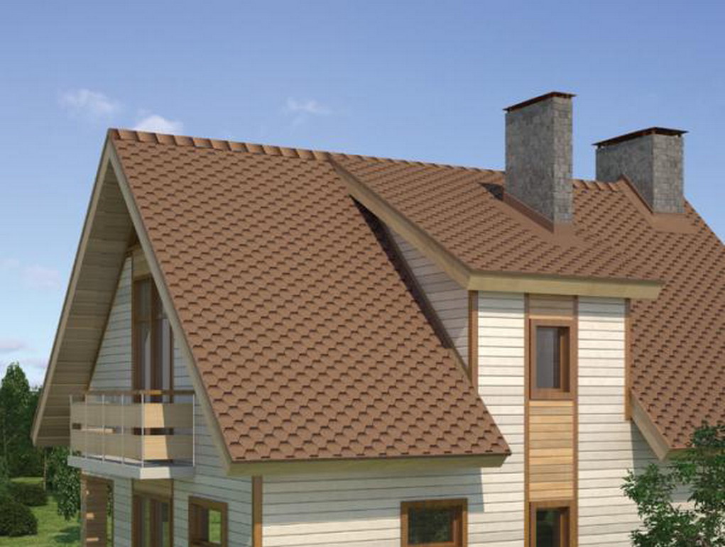 Гибкая черепица Roofshield (Россия), коллекция СТАНДАРТ ПРЕМИУМ, коричневый с оттенением